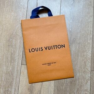 Louis Vuitton Brown Tote with Blue Handles